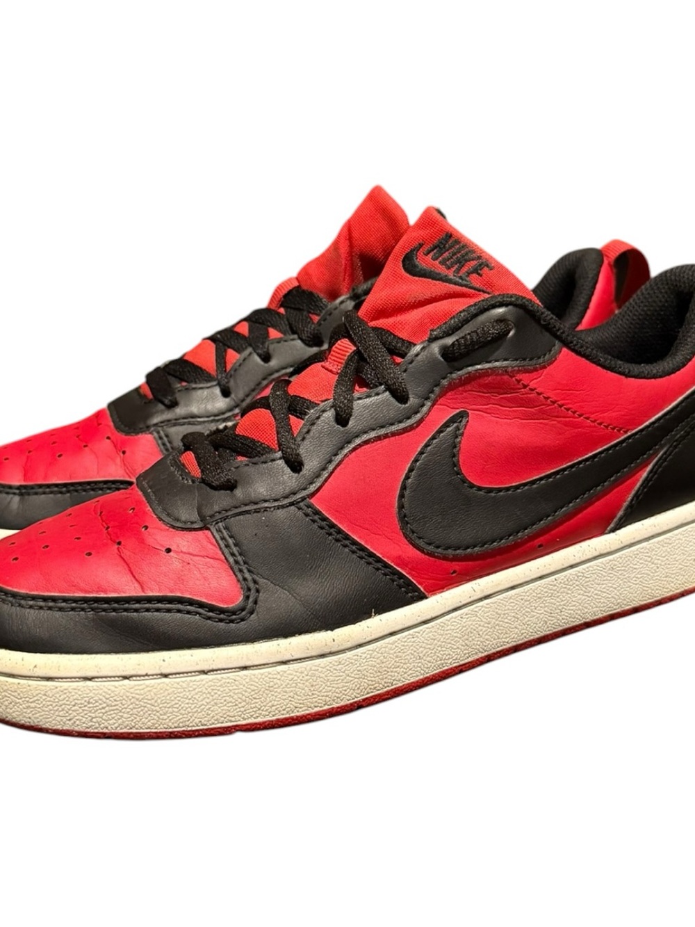 Nike Court Borough Low Recraft Shoes Sneaker Youth Size 7Y Red Lace Up Low Top